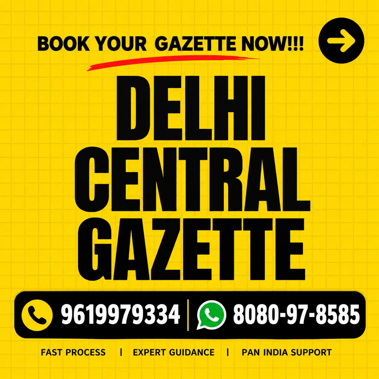 Central gazette Name change Fees
