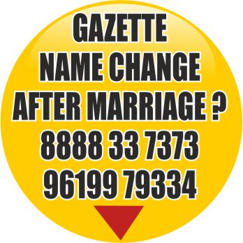 name change in gazette after marriage
